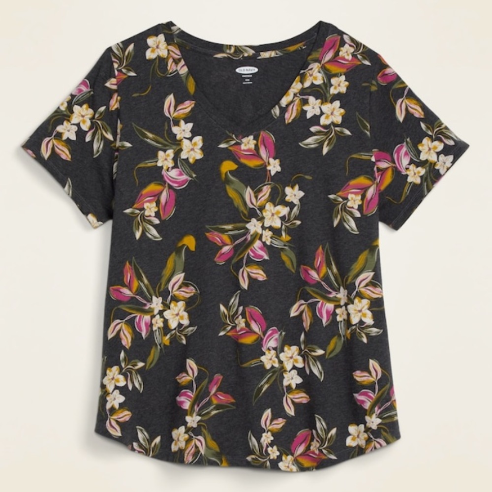 Old navy everyday floral v neck t shirt XL